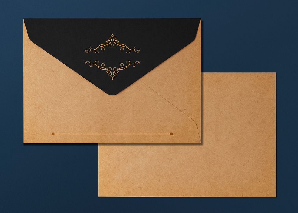 Minimal envelope, black and brown design