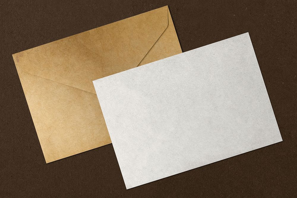 Brown envelope, business branding stationery with blank space