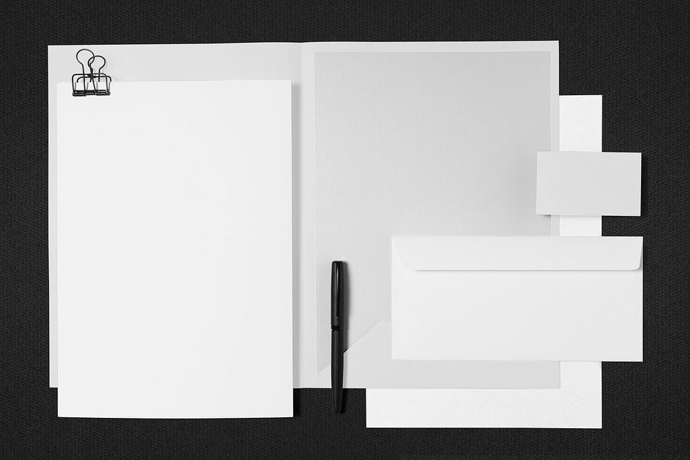 Stationery set, corporate identity letterhead, envelope and business card 