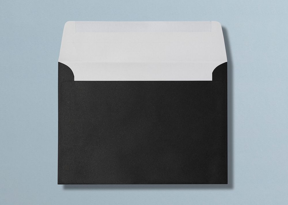 Simple black envelope, minimal design