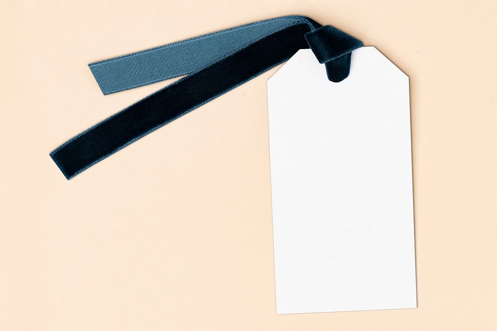 White label tag, business branding, flat lay design
