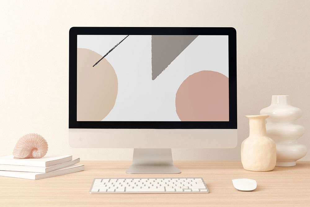 Abstract computer desktop, minimal workspace design