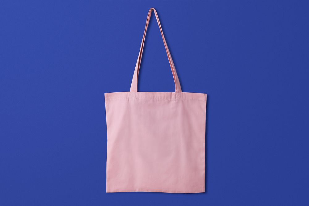 Canvas tote bag, realistic pink with design space