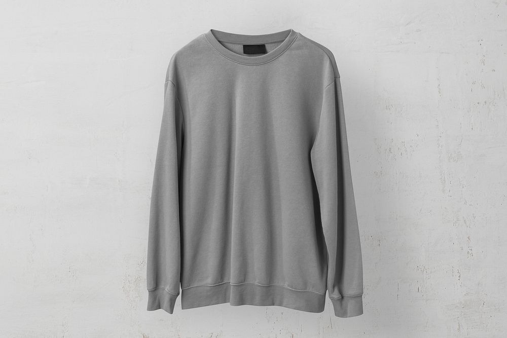 Blank grey sweater, simple apparel in unisex design