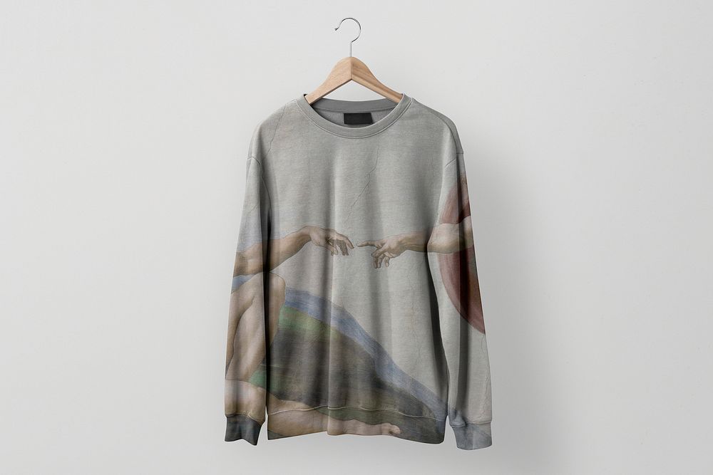 Aesthetic print sweater, realistic winter apparel design