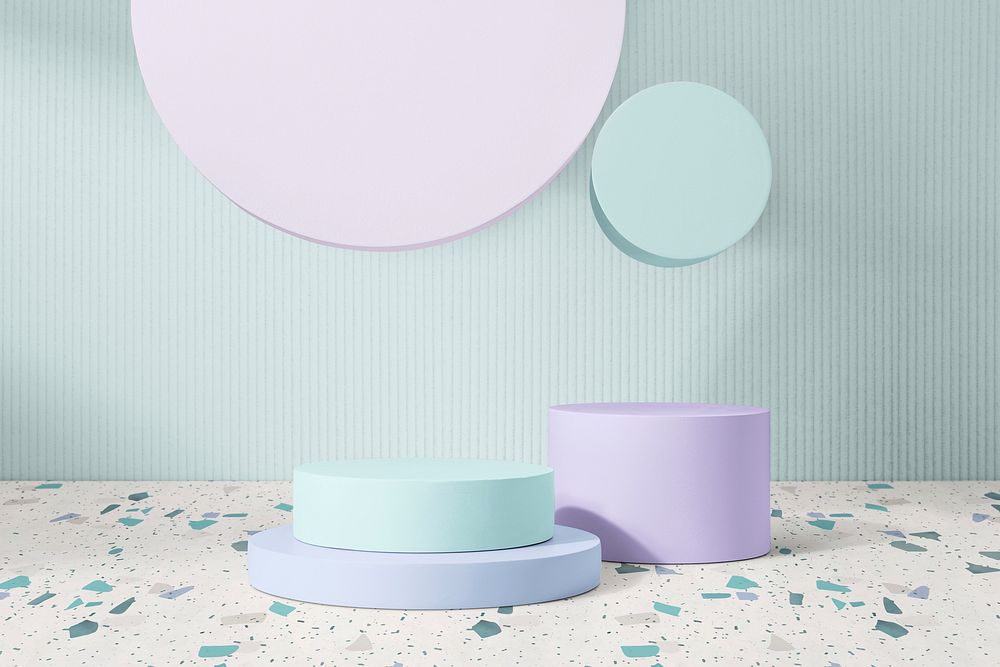 Pastel product backdrop, natural light and shadow design