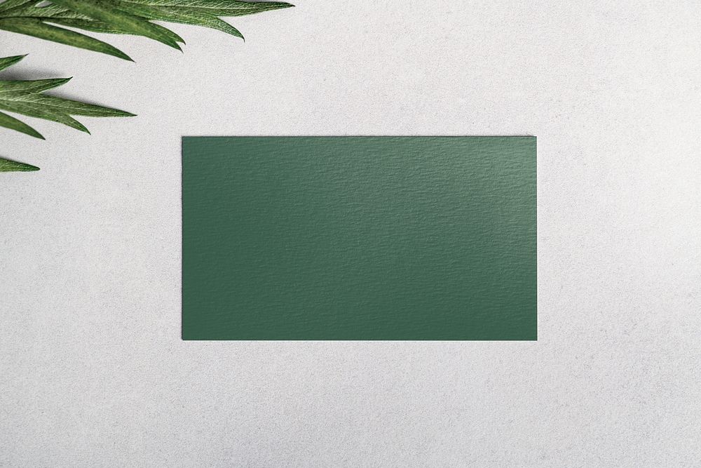Blank green business card, corporate identity