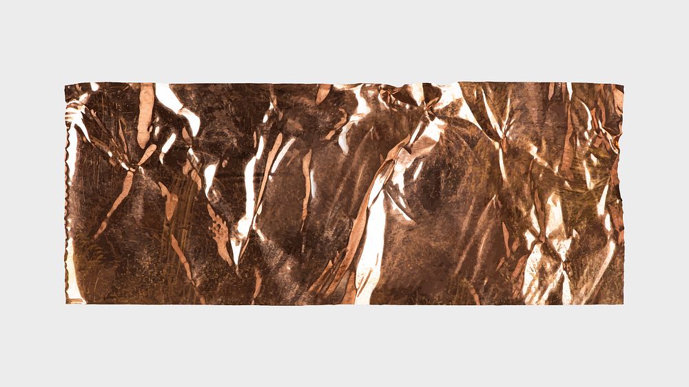 Wrinkled bronze washi tape, digital sticker design vector