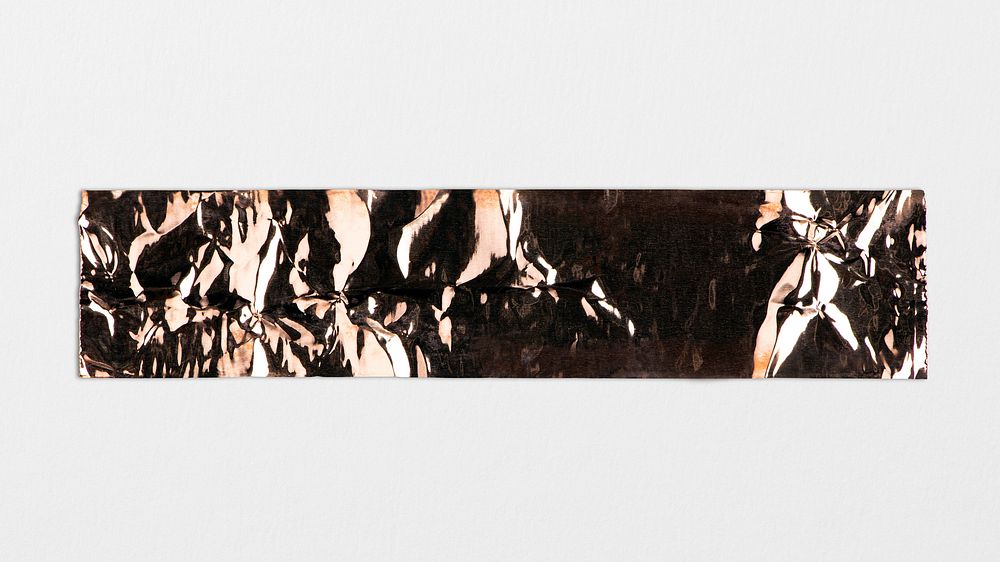 Wrinkled bronze washi tape, journal sticker design psd