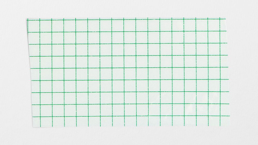 Green grid washi tape, stationery design psd