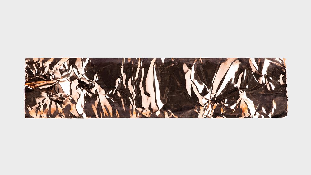 Wrinkled bronze washi tape, journal sticker design vector