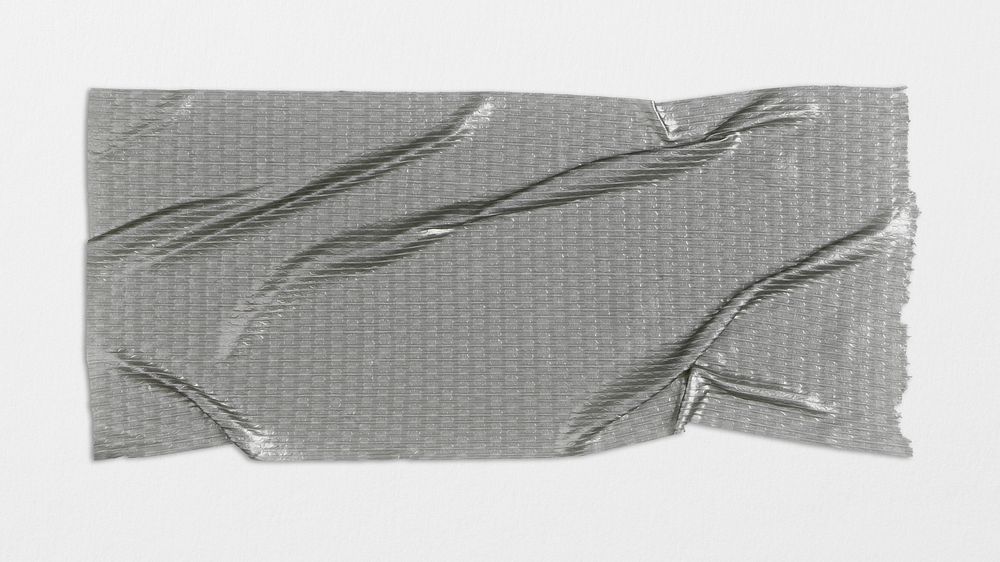 Wrinkled gray silver tape psd