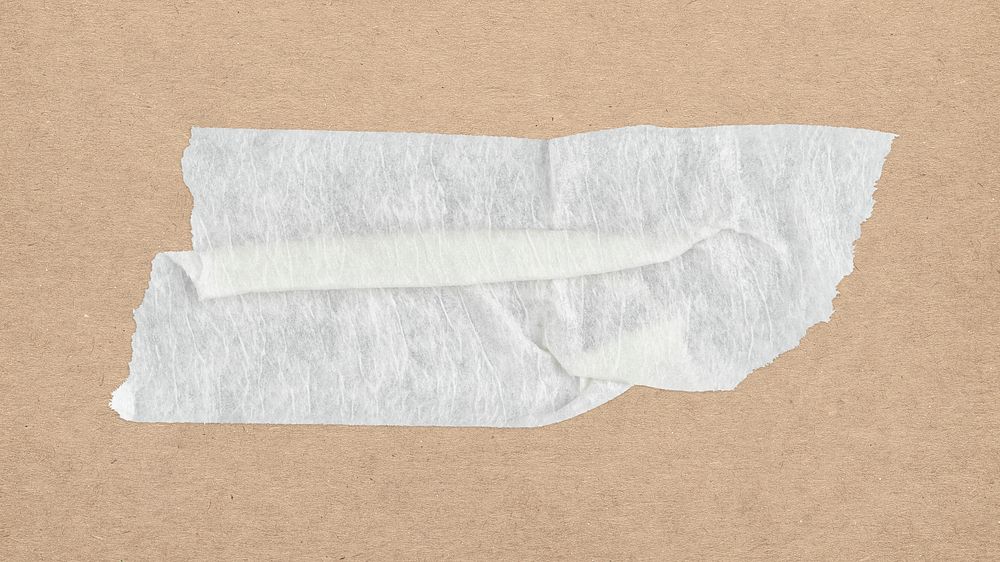 Wrinkled beige paper tape psd, design space