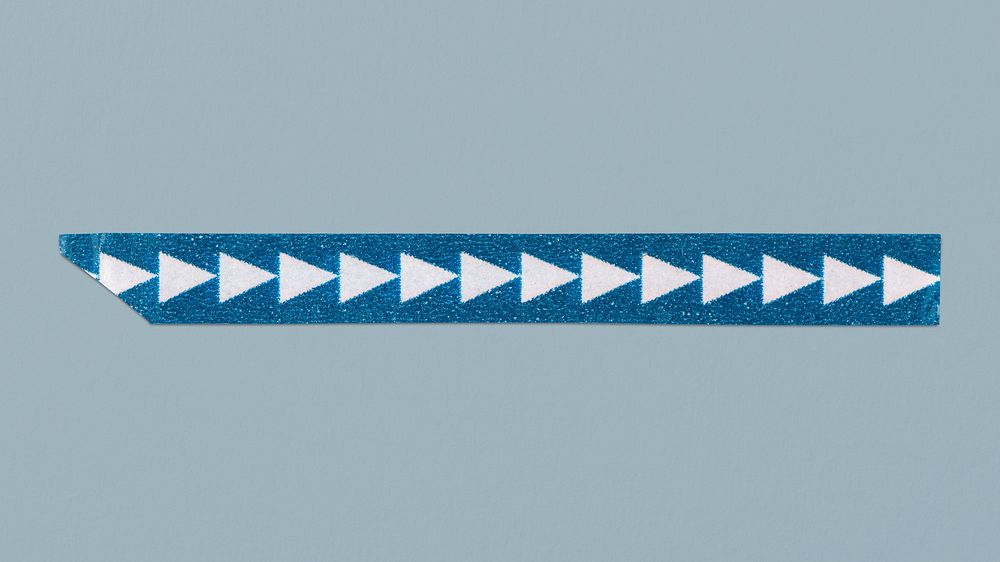 Blue tape, white arrow pattern journal sticker, collage element psd
