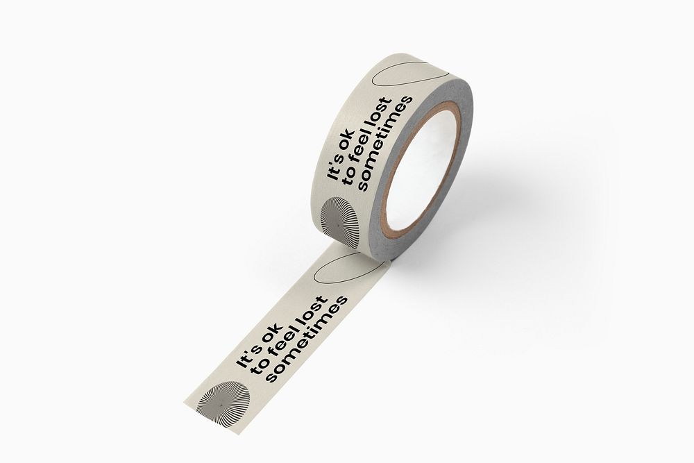 Motivational white tape roll, stationery element