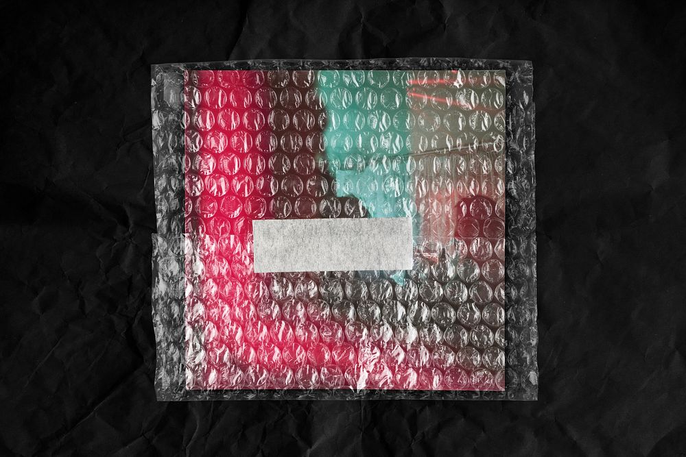 Vinyl cover wrapped in bubble wrap