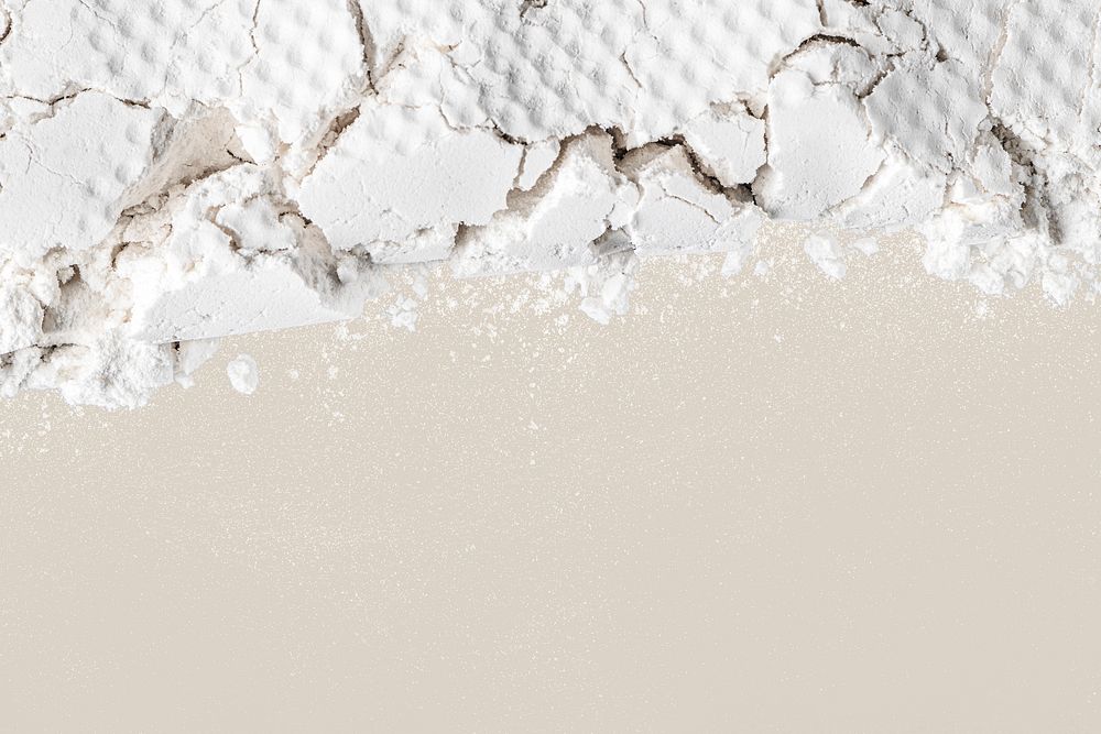 White powder texture, beige background