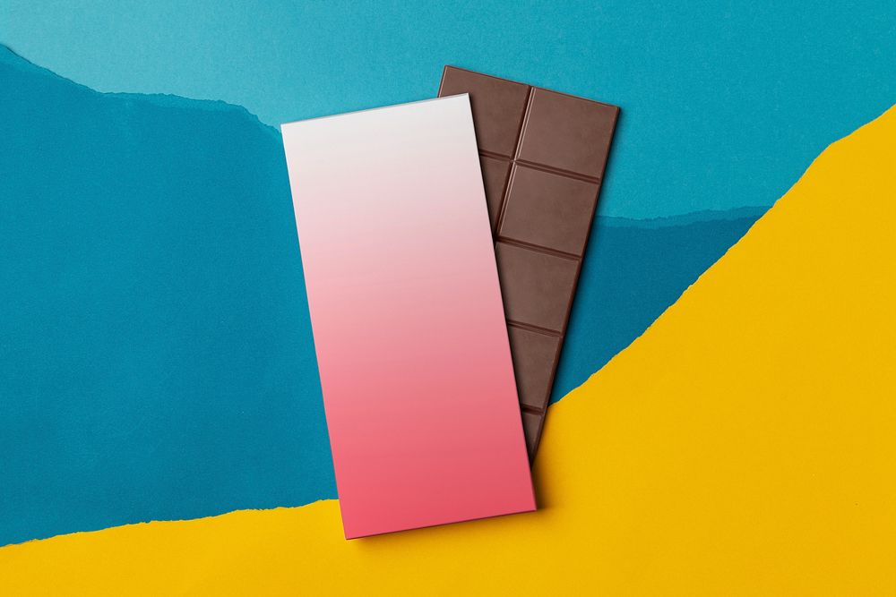 Gradient chocolate bar packaging, food product design