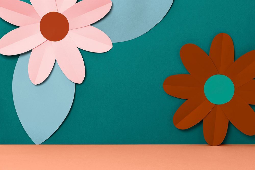 Flower product background, creative paper craft design