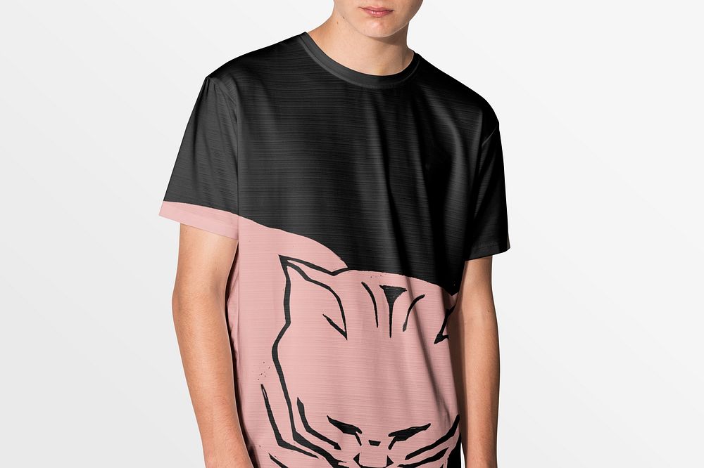 Men's t-shirt, pink cat apparel