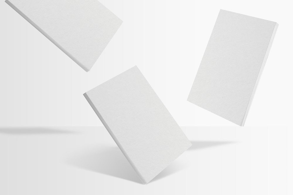 Blank white books, minimal design