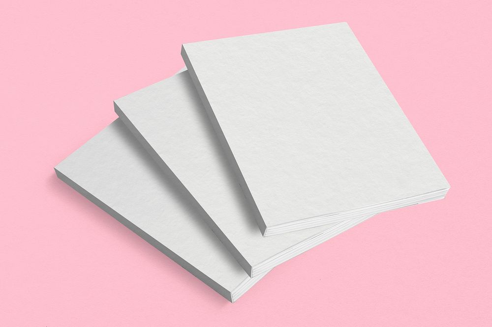 Blank white books, minimal design