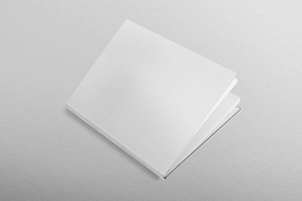 Blank white hard book cover, design space