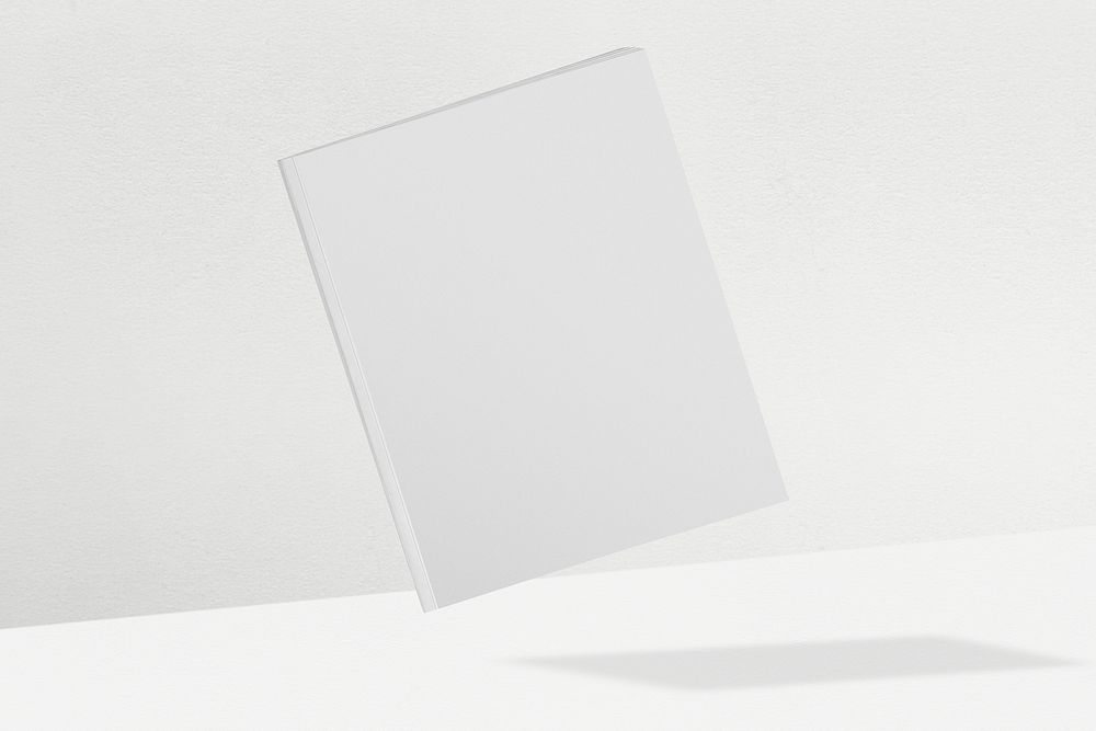 Blank white book cover, minimal design 
