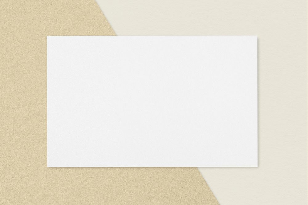 Blank name card on beige background