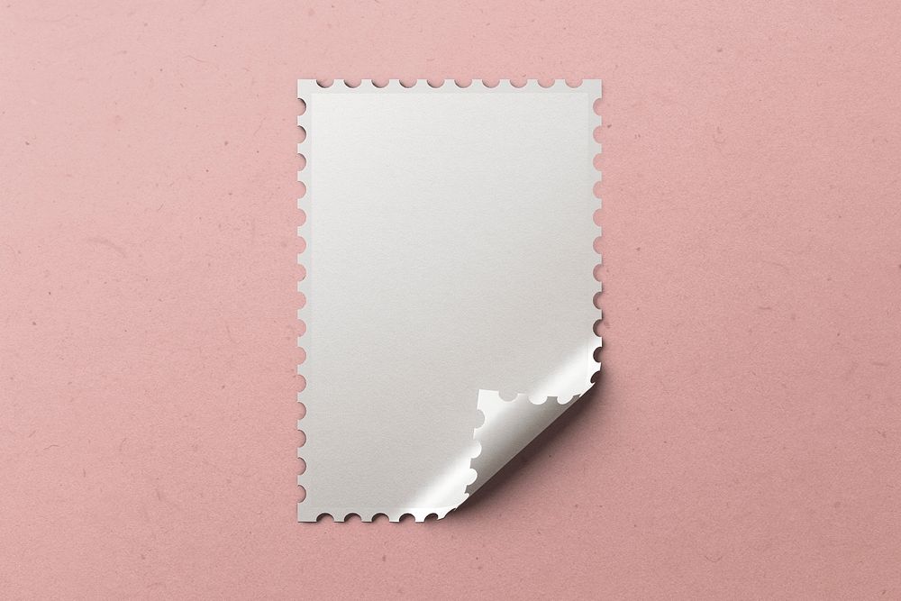 White post stamp, mailing stationery with design space