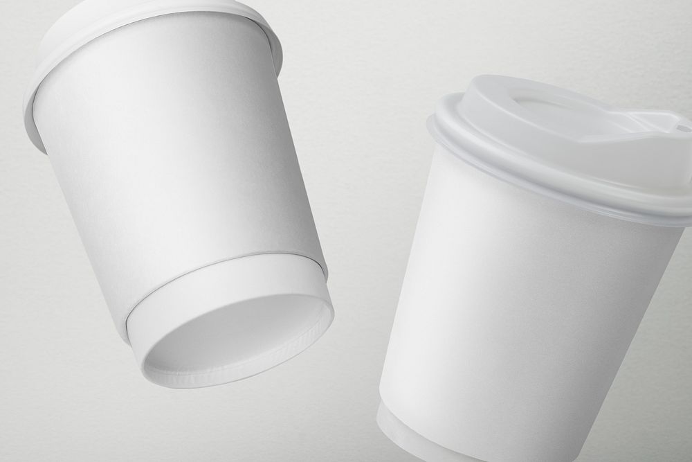 Blank paper cups for coffee shop takeaway