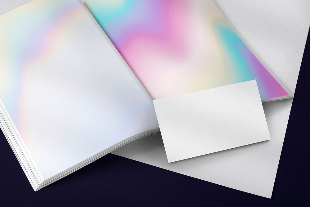 Blank gradient book, business card, corporate identity design
