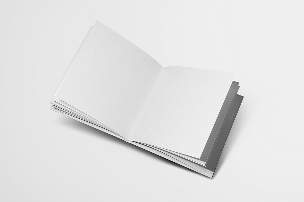 Blank white book, design space
