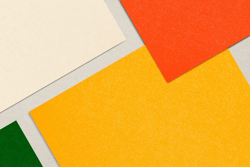 Colorful paper, flat lay, business branding with design space