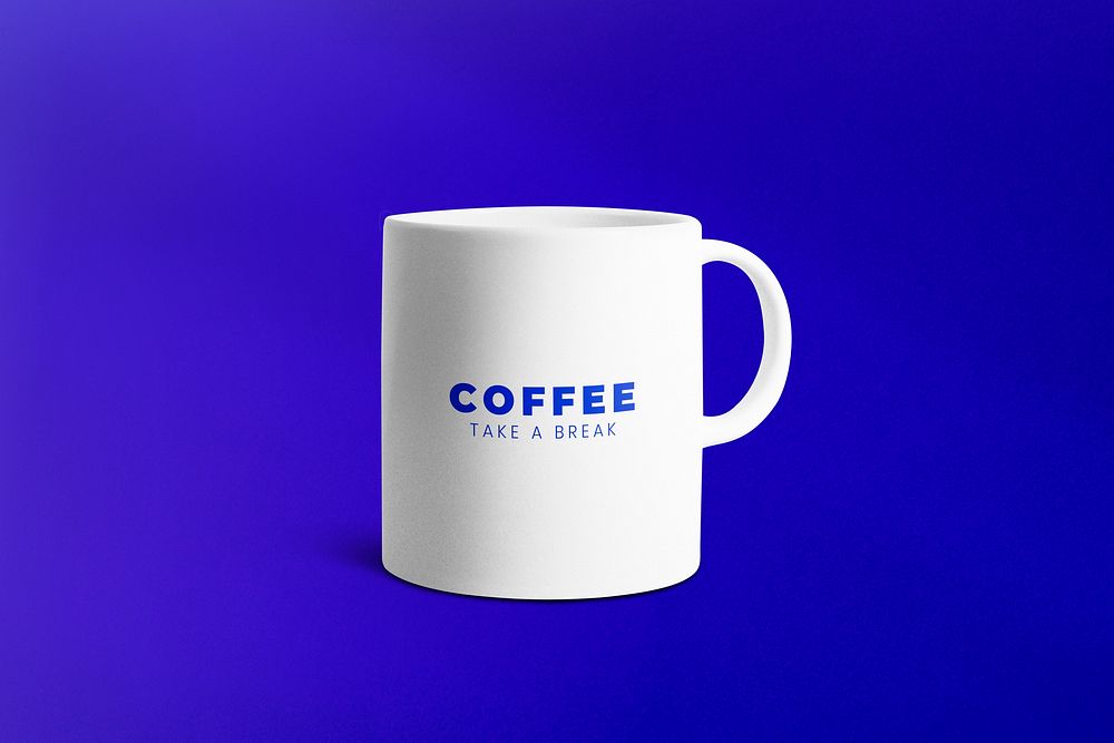 White mug mockup psd, reusable cup concept