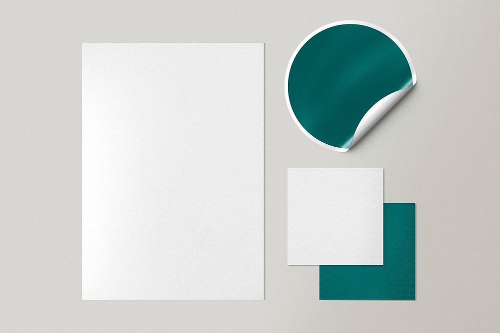Stationery set corporate identity branding designs with stickers 