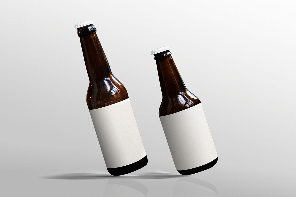 Two beer bottles, blank labels for your design 