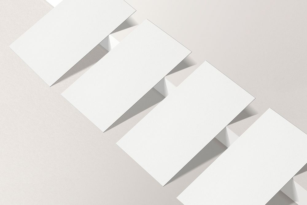 Blank white paper name cards