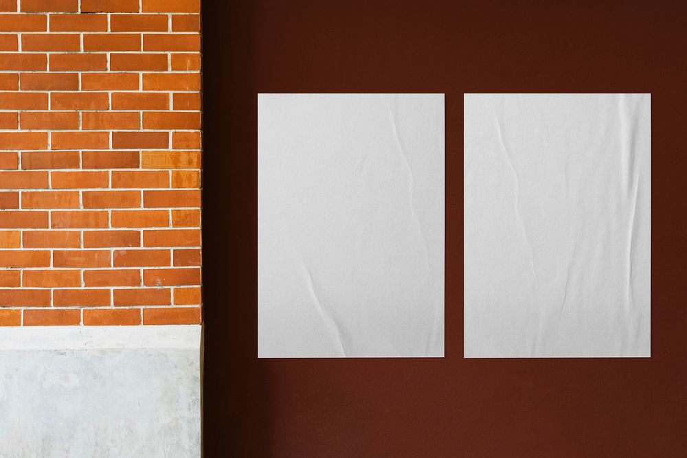 Blank urban poster with design space on wall