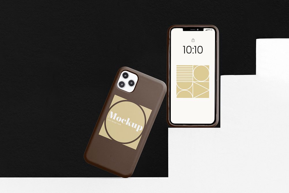 Smartphone screen mockup, minimal case design psd