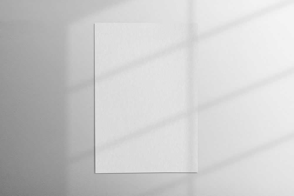 White poster, realistic wall advertisement with design space
