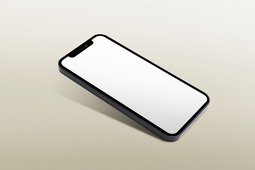 Blank smartphone screen, digital device with design space