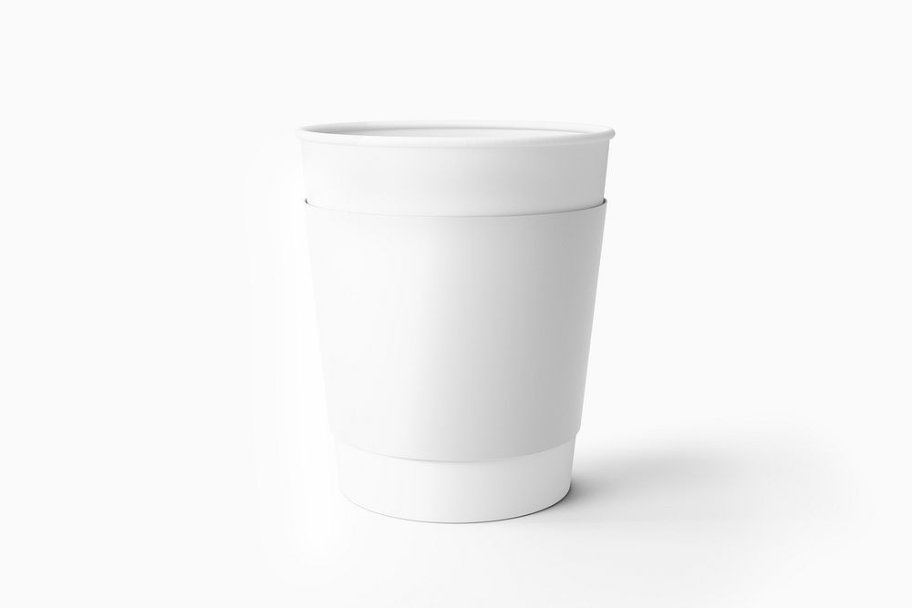 White coffee cup holder, eco beverage packaging with design space