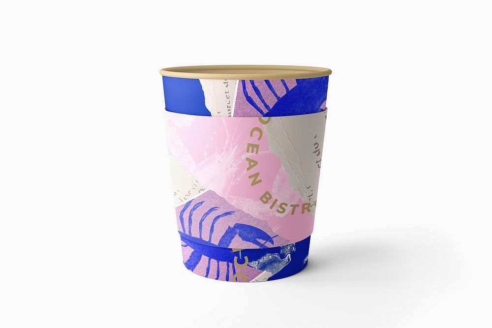 Aesthetic colorful coffee cup holder, eco beverage packaging