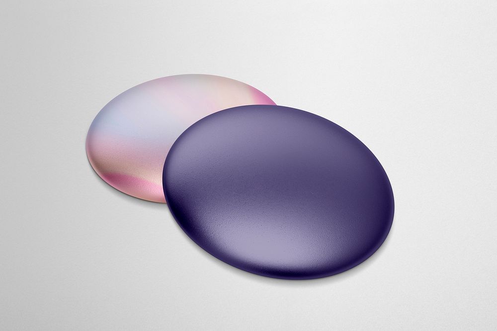 Metallic purple pin accessory, blank design space