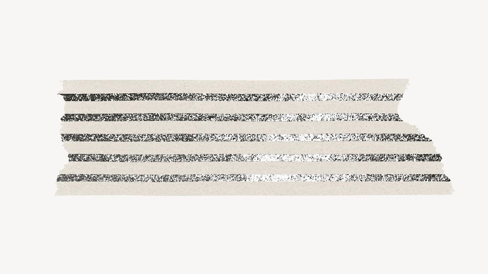 Pattern washi tape collage element, beige stripes design vector