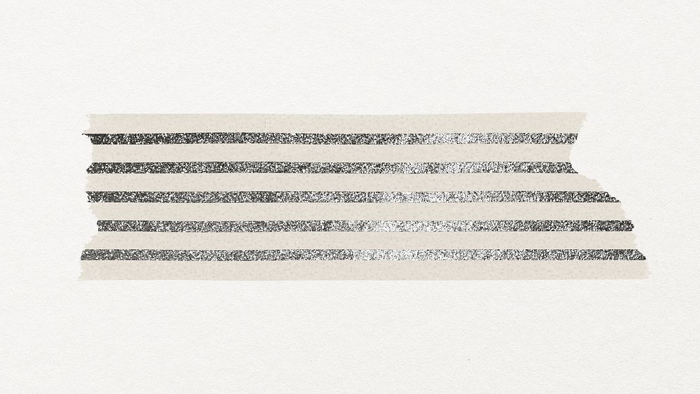 Pattern washi tape collage element, beige stripes design psd