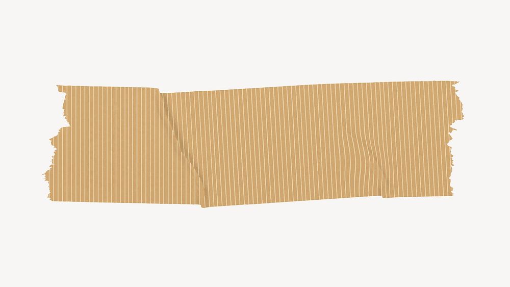 Stripe washi tape clipart, beige pattern design vector