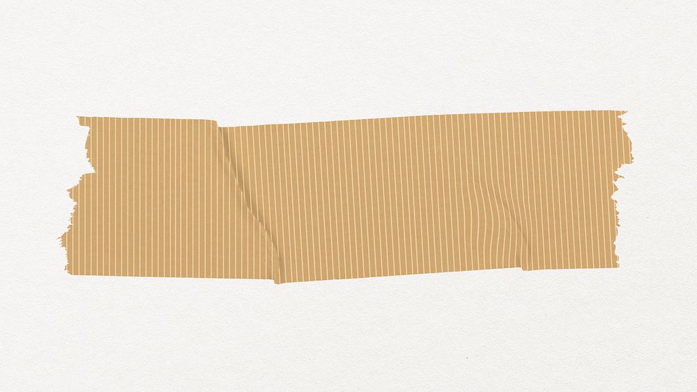 Stripe washi tape clipart, beige pattern design psd