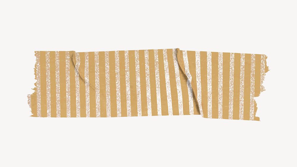 Pattern washi tape collage element, beige stripes design vector
